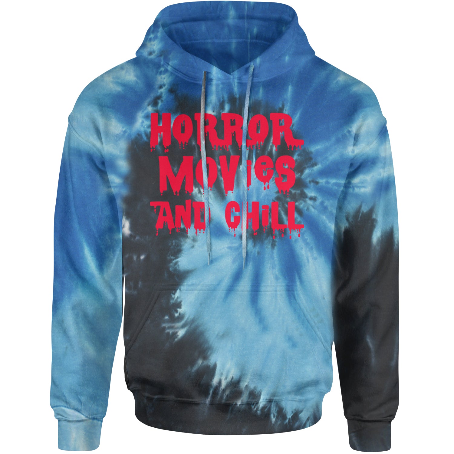 Horror Movies and Chill Adult Hoodie Sweatshirt Blue Ocean