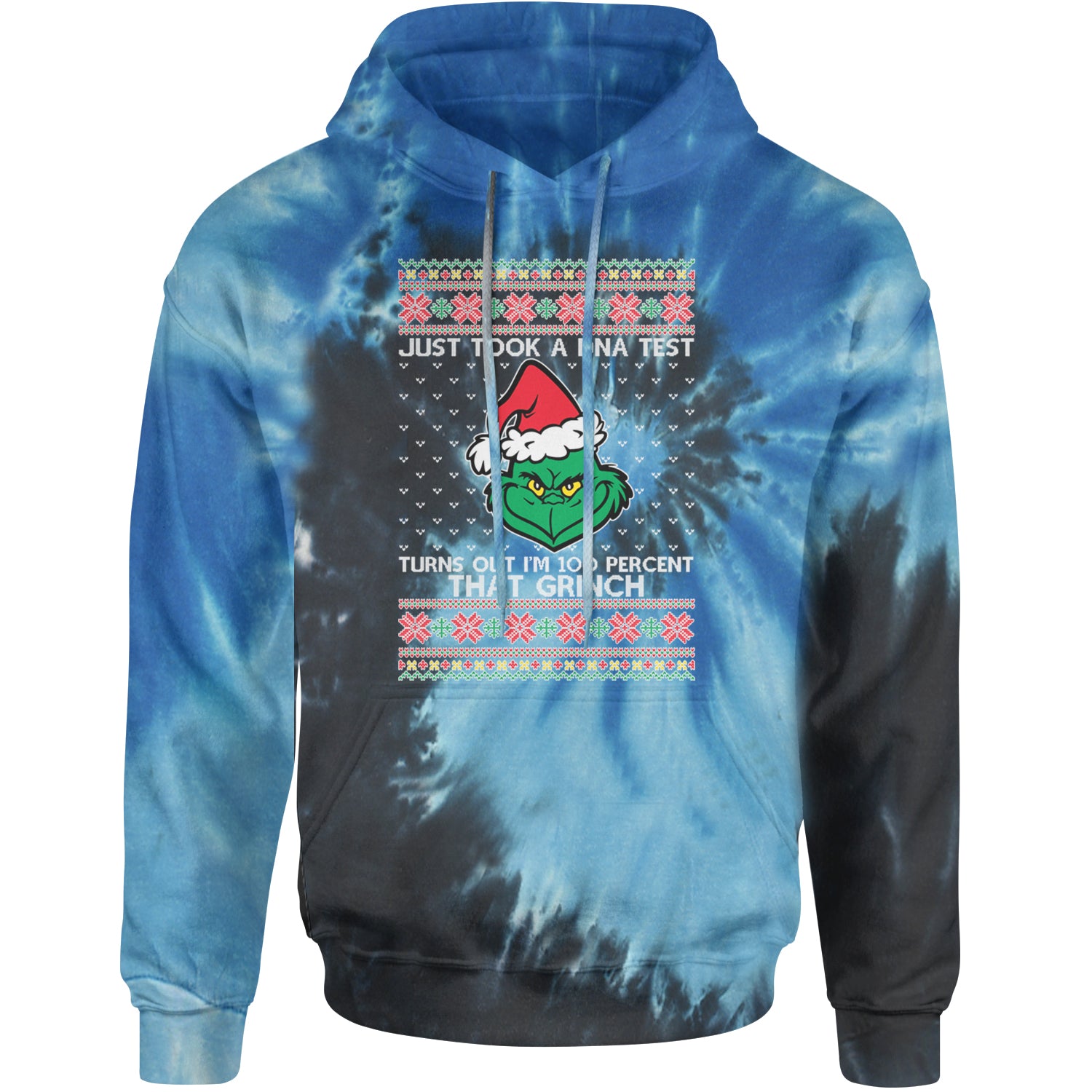 One Hundred Percent That Gr-nch Ugly Christmas Adult Hoodie Sweatshirt Blue Ocean