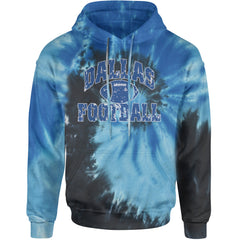 Dallas Distressed Football Adult Hoodie Sweatshirt Blue Ocean