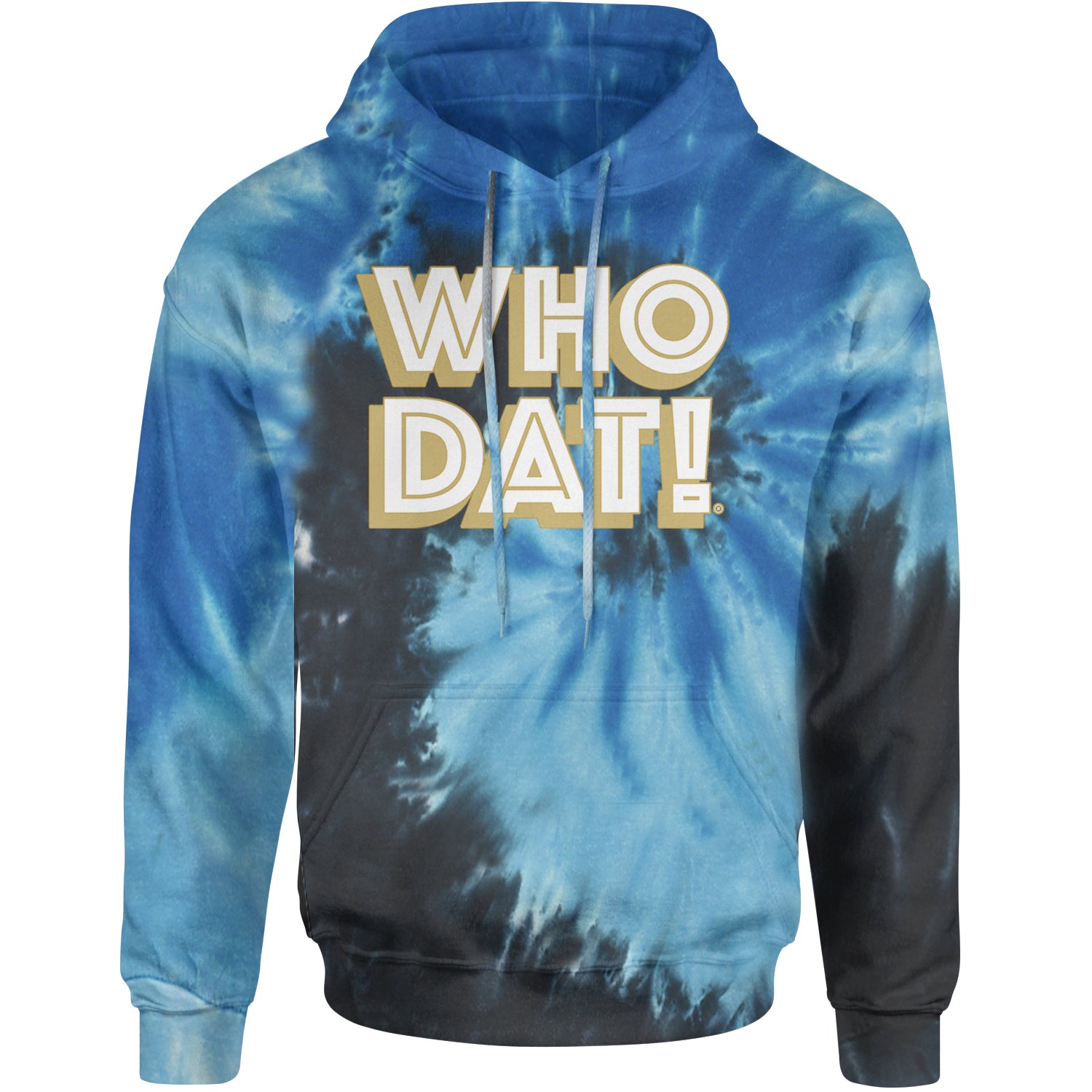 Who Dat Nation Big Bold New Orleans Adult Hoodie Sweatshirt Blue Ocean