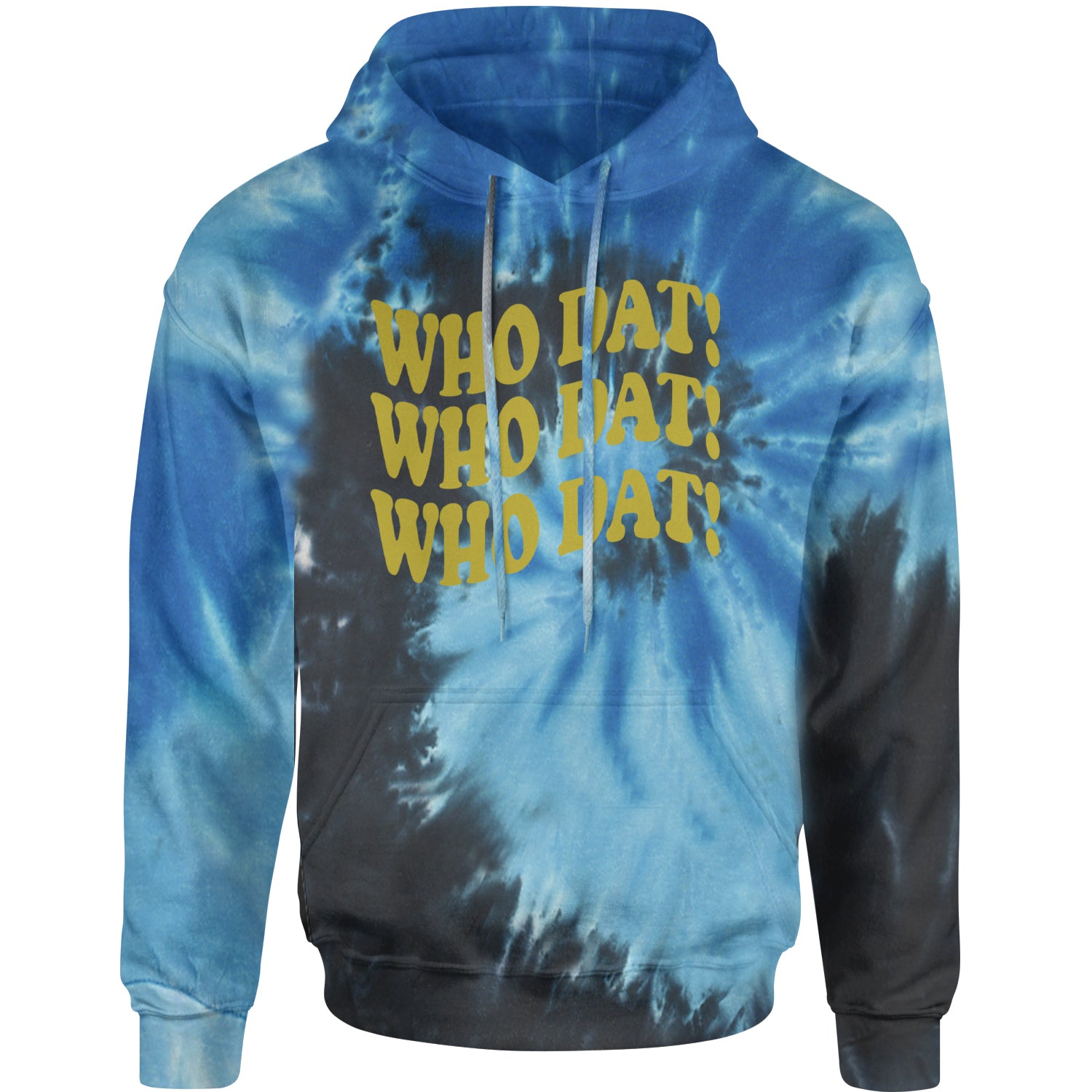 Who Dat Wavy Design Who Dat Nation Adult Hoodie Sweatshirt Blue Ocean