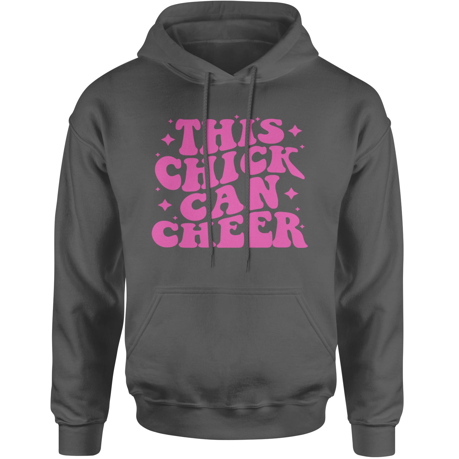 This Chick Can Cheer Adult Hoodie Sweatshirt Black