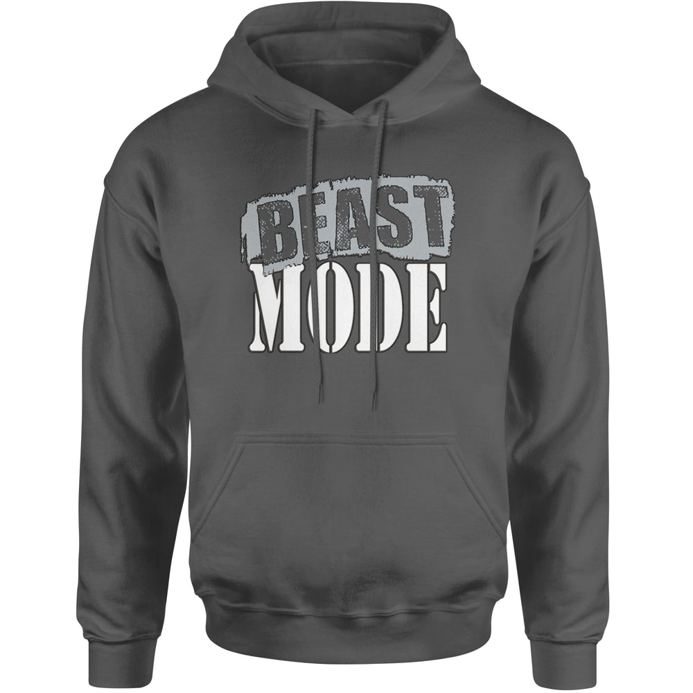 Beast Mode Training Gym Workout Adult Hoodie Sweatshirt Charcoal Grey