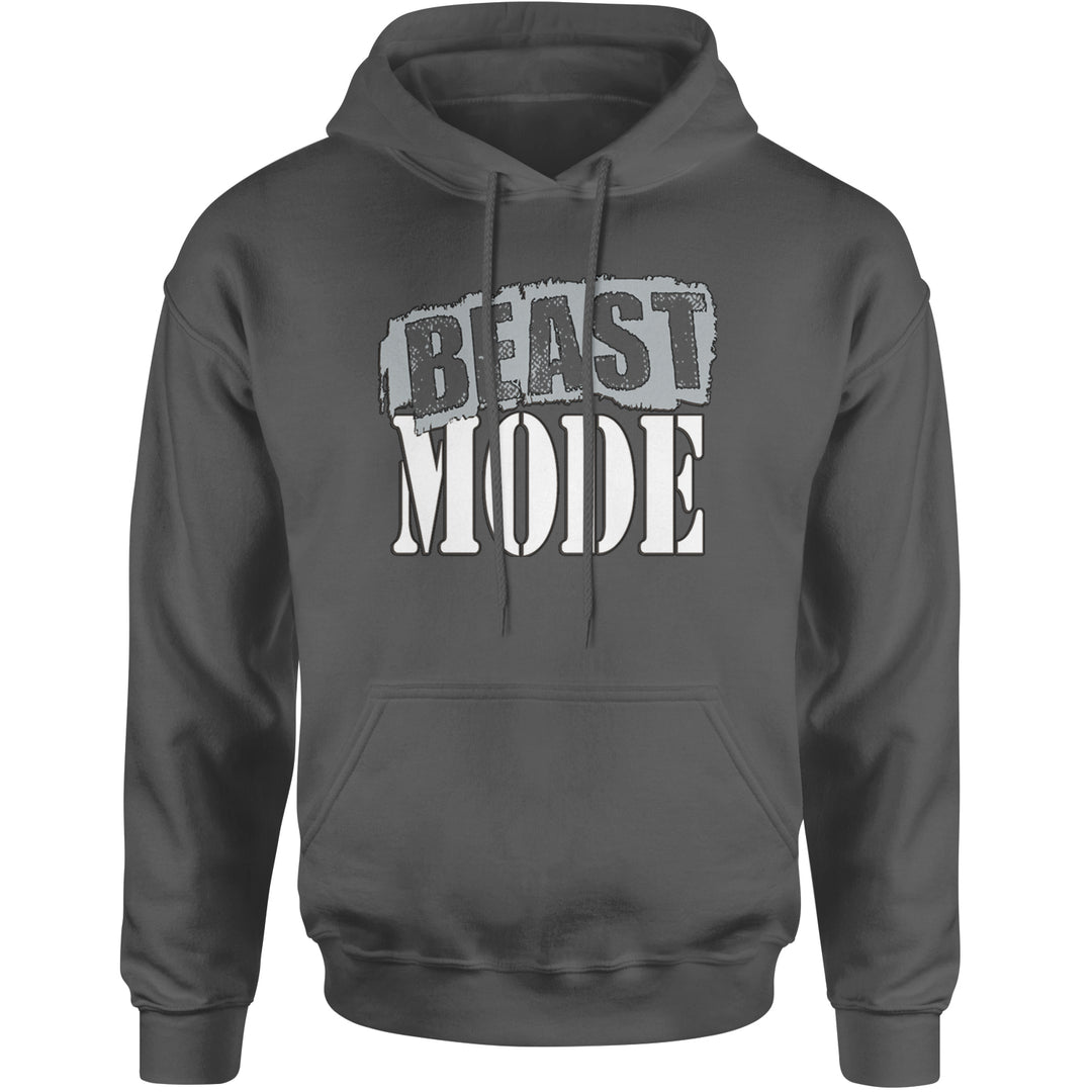 Beast Mode Training Gym Workout Adult Hoodie Sweatshirt Charcoal Grey