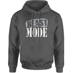 Beast Mode Training Gym Workout Adult Hoodie Sweatshirt Charcoal Grey
