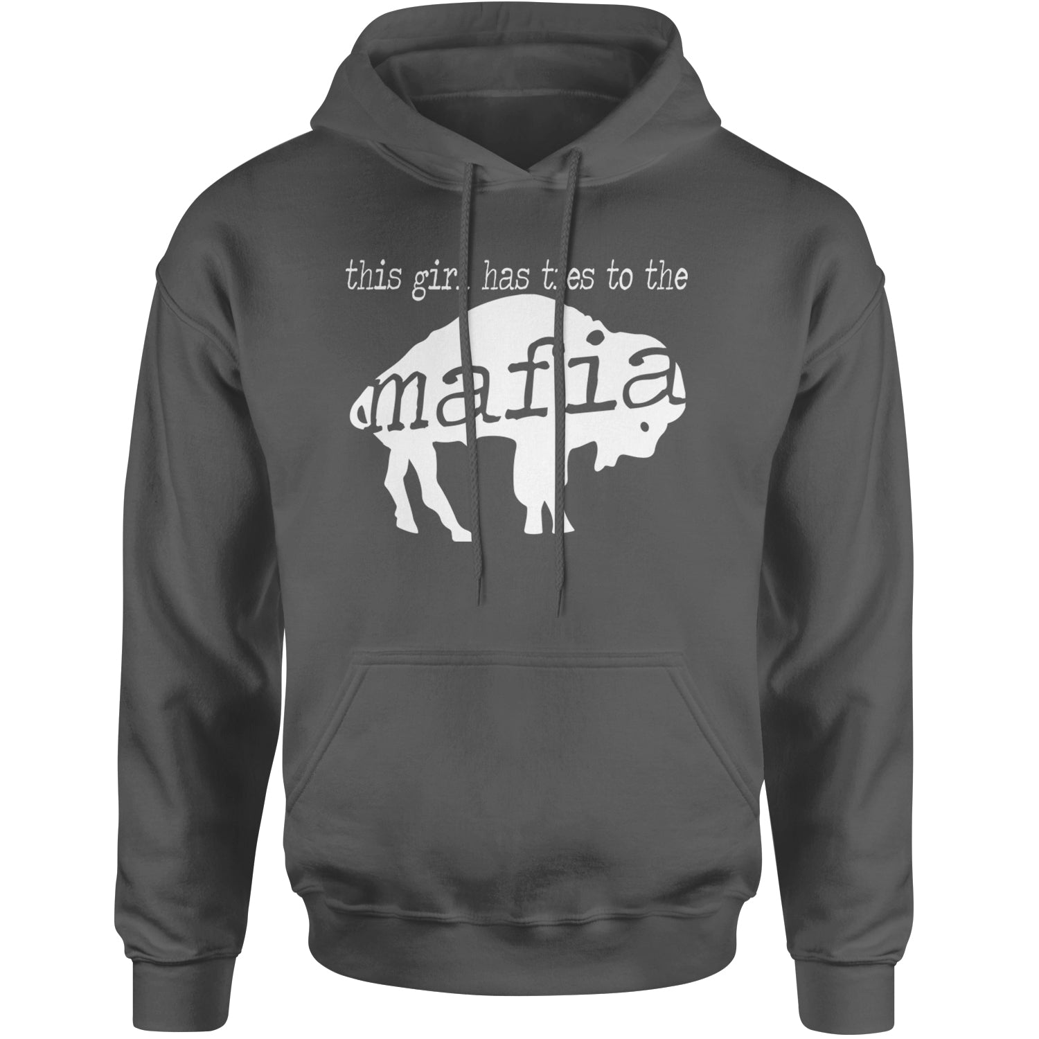 This Girl Has Ties To The Bills Mafia Adult Hoodie Sweatshirt Charcoal Grey