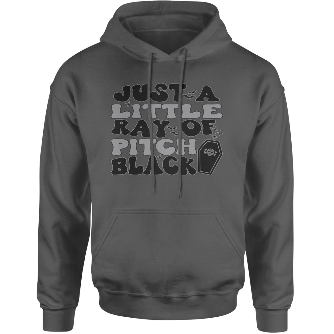 Just A Little Ray of Pitch Black Adult Hoodie Sweatshirt Charcoal Grey