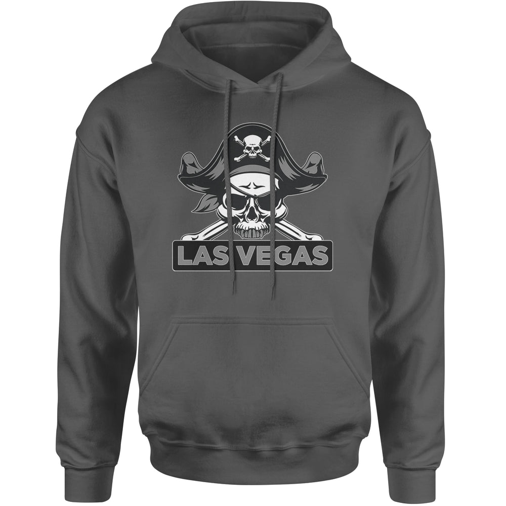 Raider Skull Straight Outta Las Vegas Adult Hoodie Sweatshirt Charcoal Grey