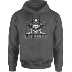 Raider Skull Straight Outta Las Vegas Adult Hoodie Sweatshirt Charcoal Grey