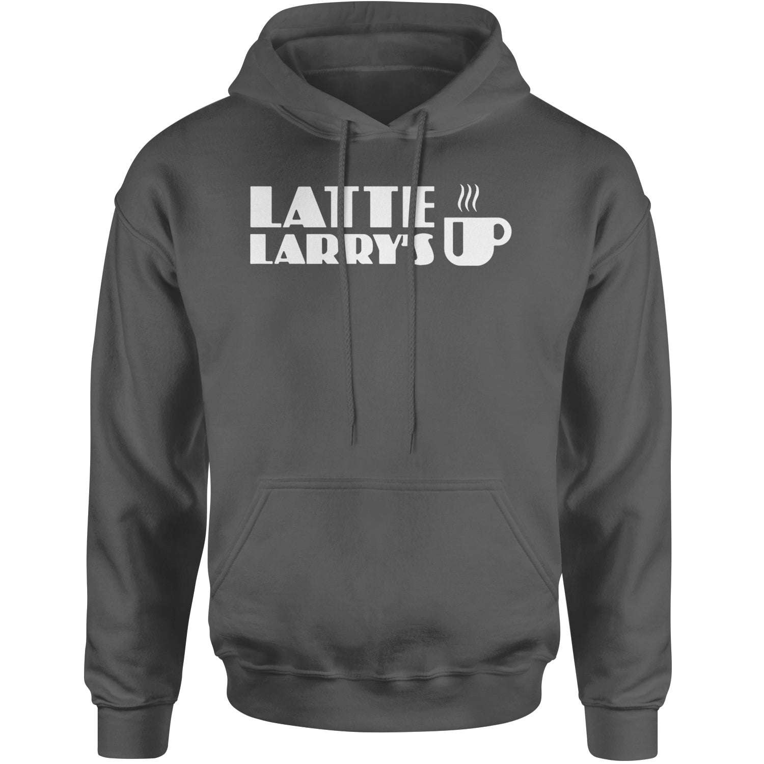 Latte Larry's Enthusiastic Coffee Adult Hoodie Sweatshirt Black