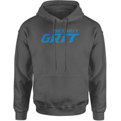 Grit Detroit Football Hard Knocks Adult Hoodie Sweatshirt Charcoal Grey
