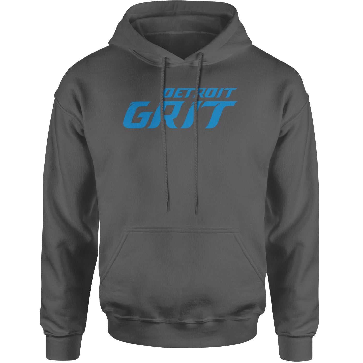 Grit Detroit Football Hard Knocks Adult Hoodie Sweatshirt Charcoal Grey