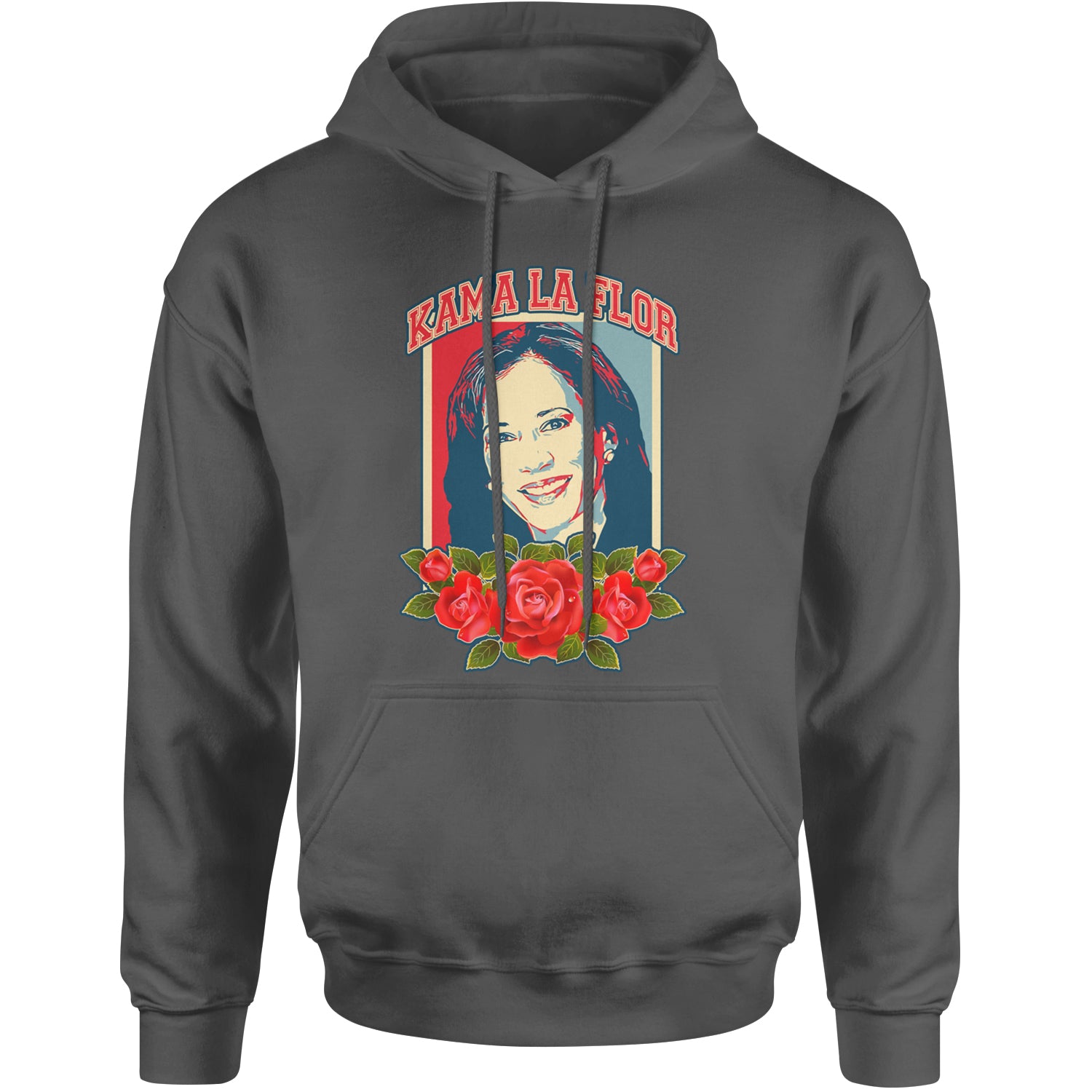 Kama La Flor Kamala Como La Flor Adult Hoodie Sweatshirt Charcoal Grey