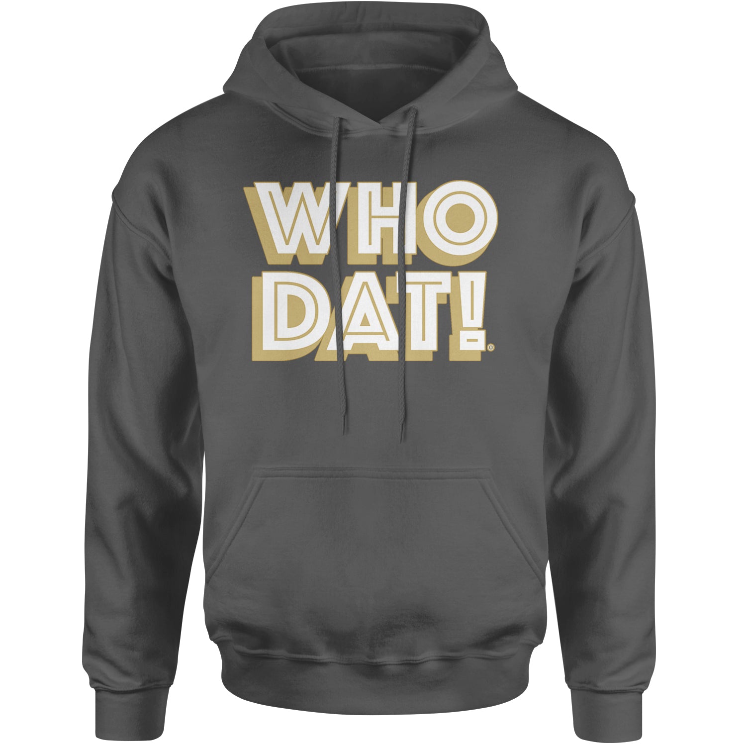 Who Dat Nation Big Bold New Orleans Adult Hoodie Sweatshirt Black