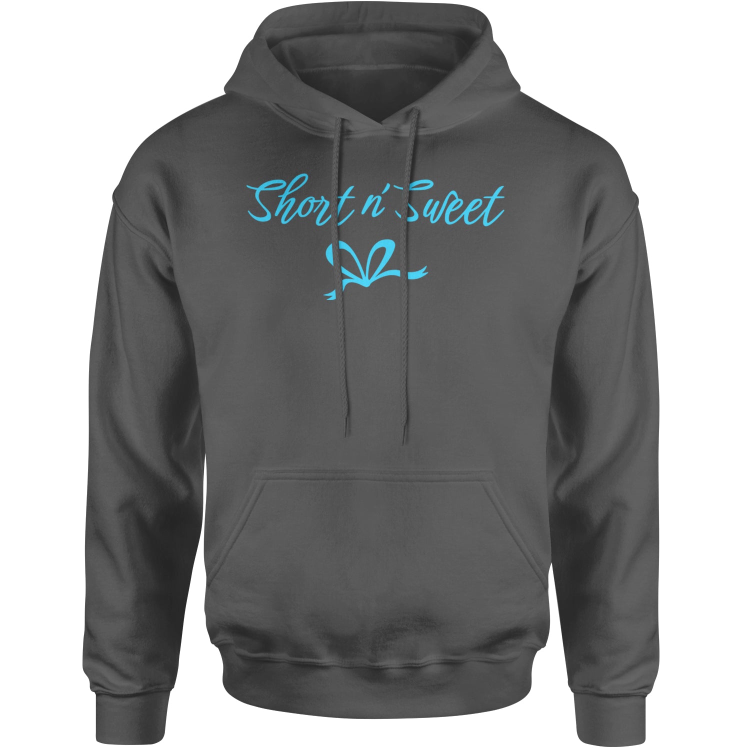 Bow Short N' Sweet Music Adult Hoodie Sweatshirt Charcoal Grey