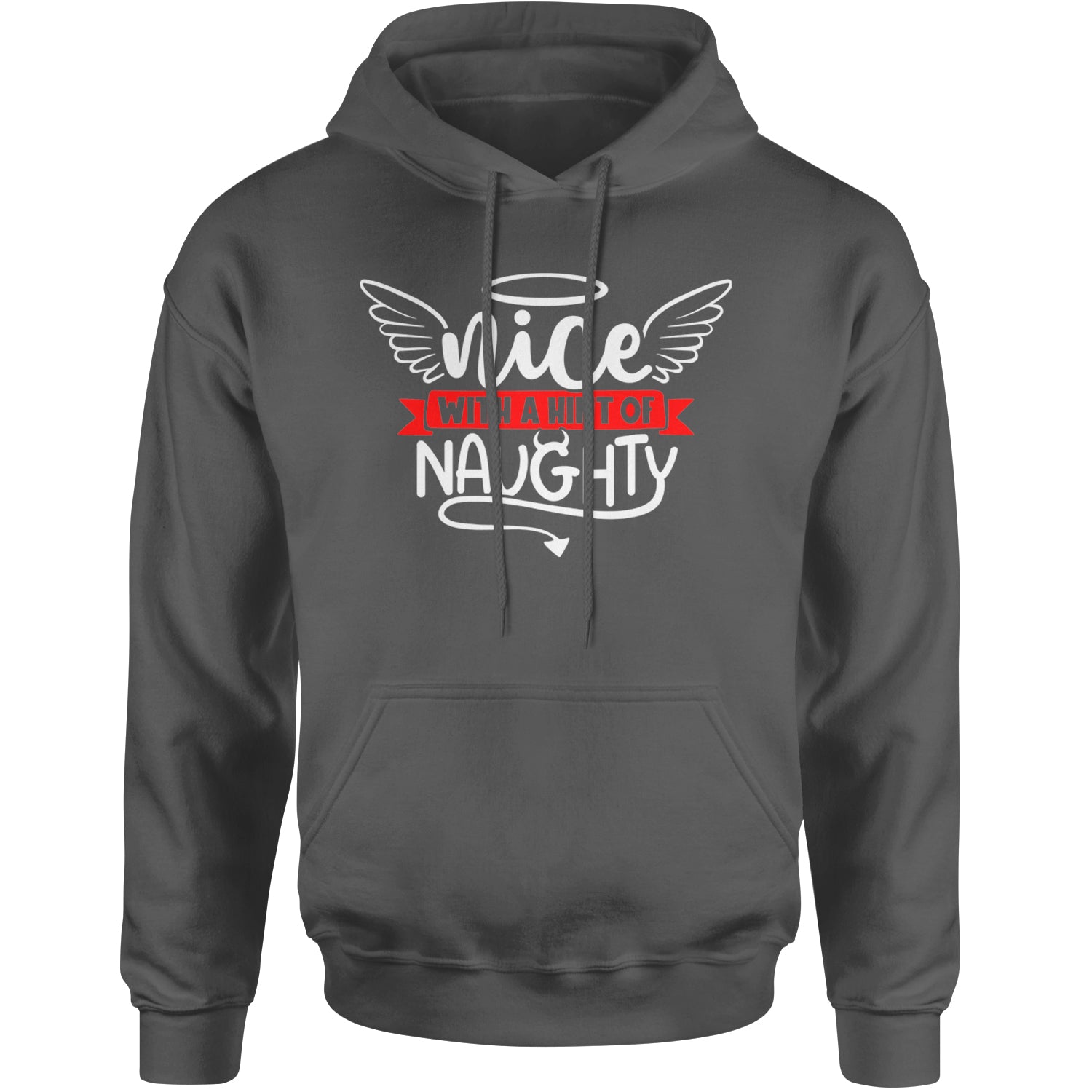 Nice with a Hint of Naughty Christmas Adult Hoodie Sweatshirt Black