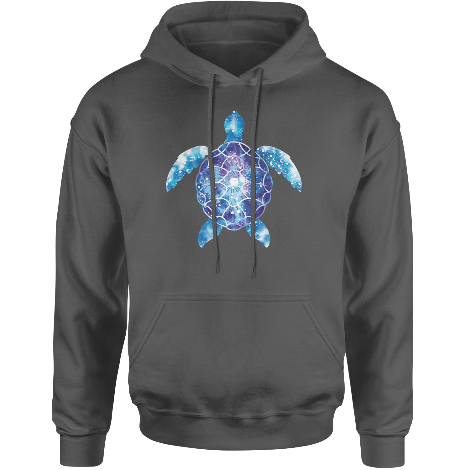 Ocean Aura Tie-Dye Sea Turtle Adult Hoodie Sweatshirt Charcoal Grey