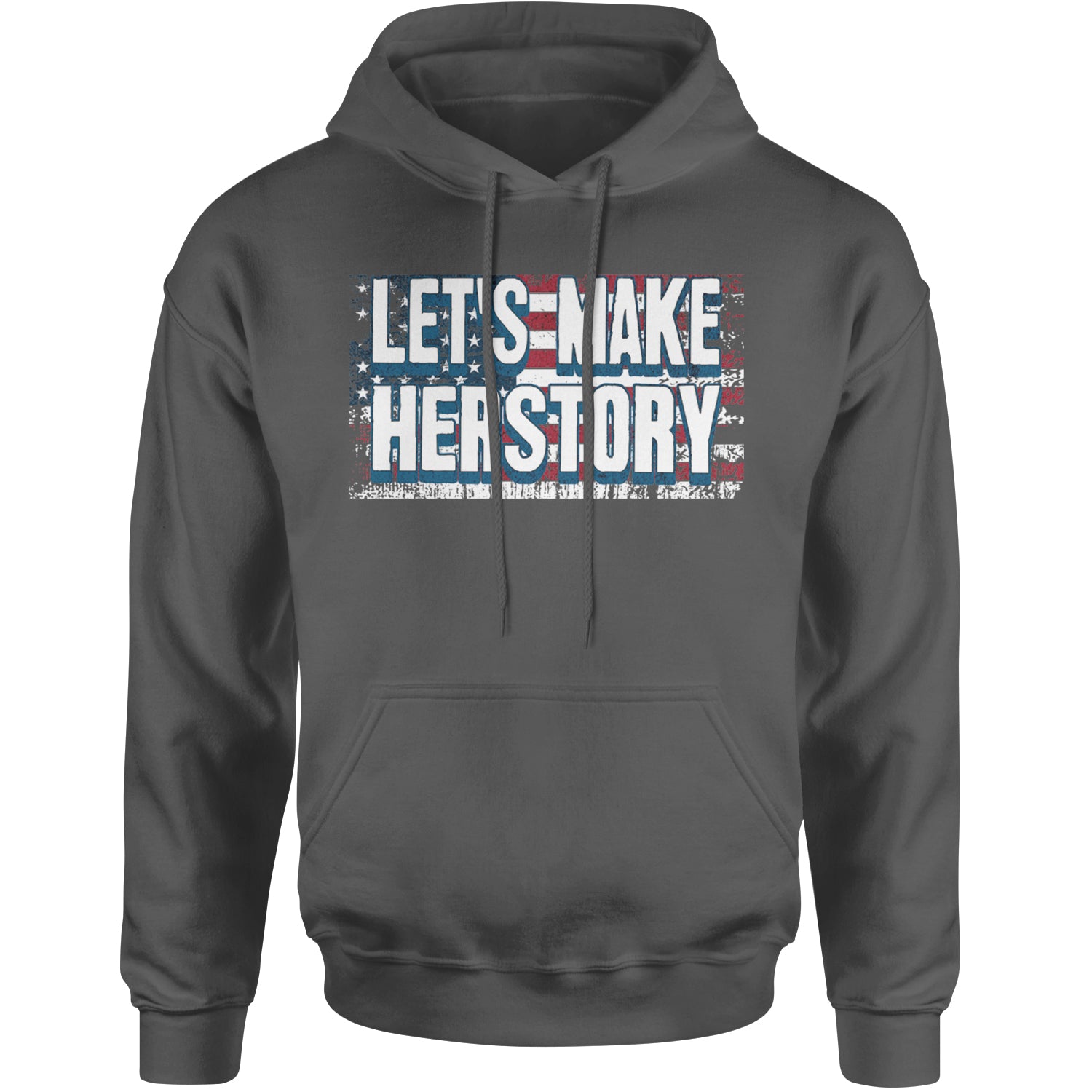 Lets Make Herstory - Support Kamala Harris For President 2024 Adult Hoodie Sweatshirt Charcoal Grey