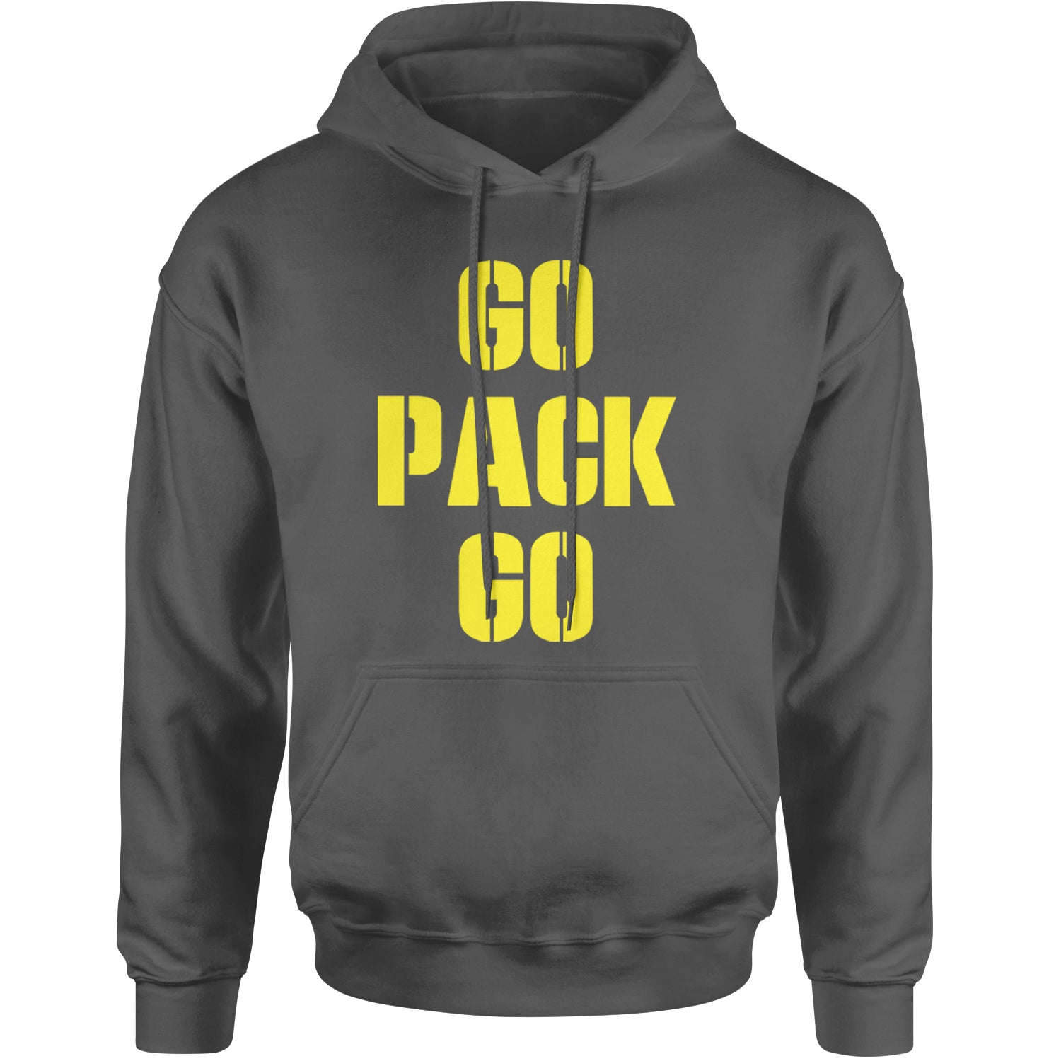 Go Pack Go Green Bay Adult Hoodie Sweatshirt Charcoal Grey