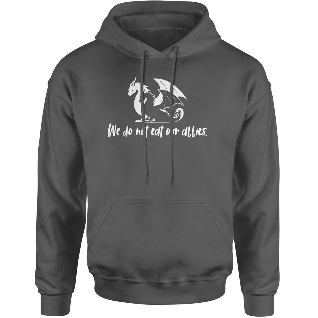 We Do Not Eat Our Allies Fourth Wing Basgiath Adult Hoodie Sweatshirt Charcoal Grey