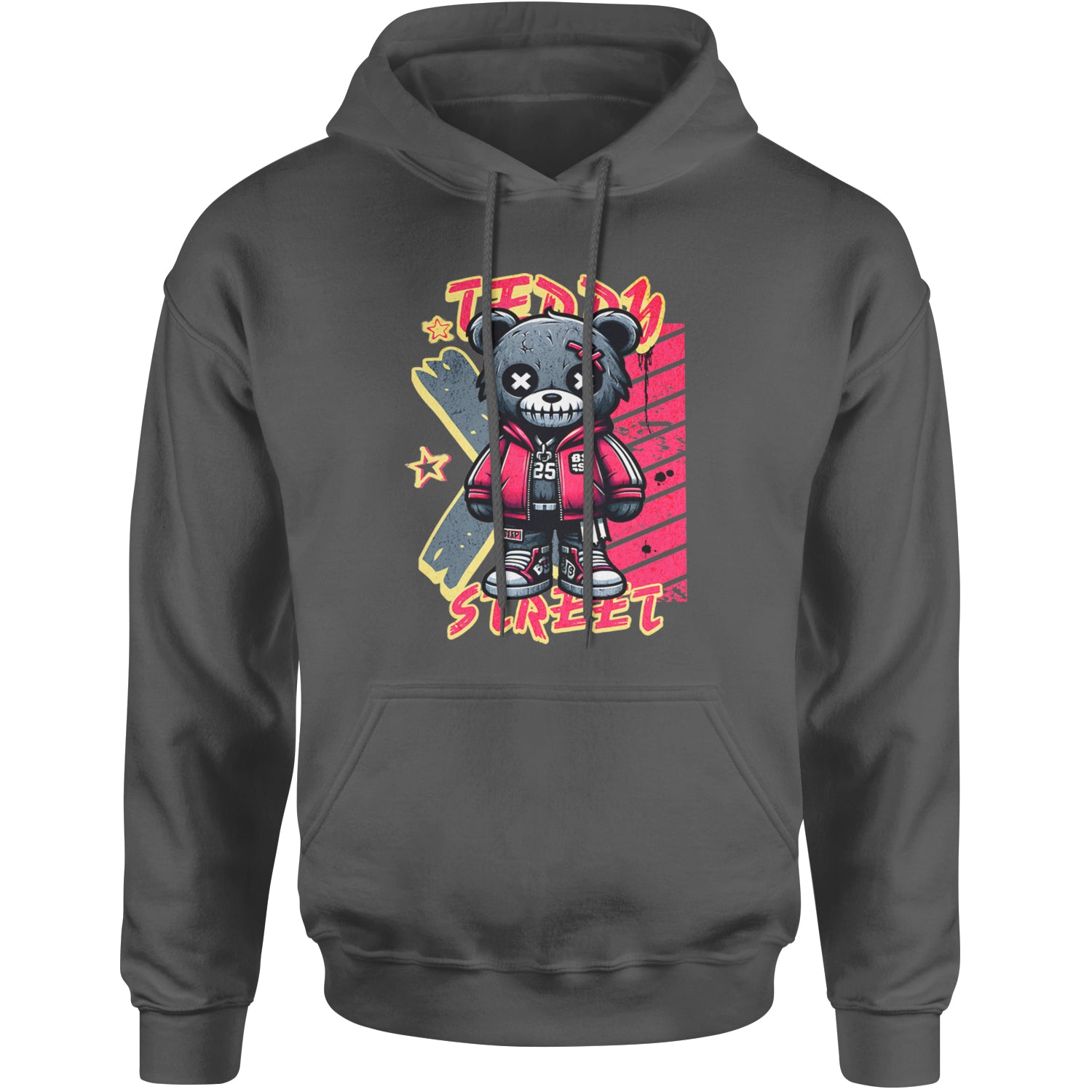 Teddy Attitude Urban Graffiti Bear Adult Hoodie Sweatshirt Black