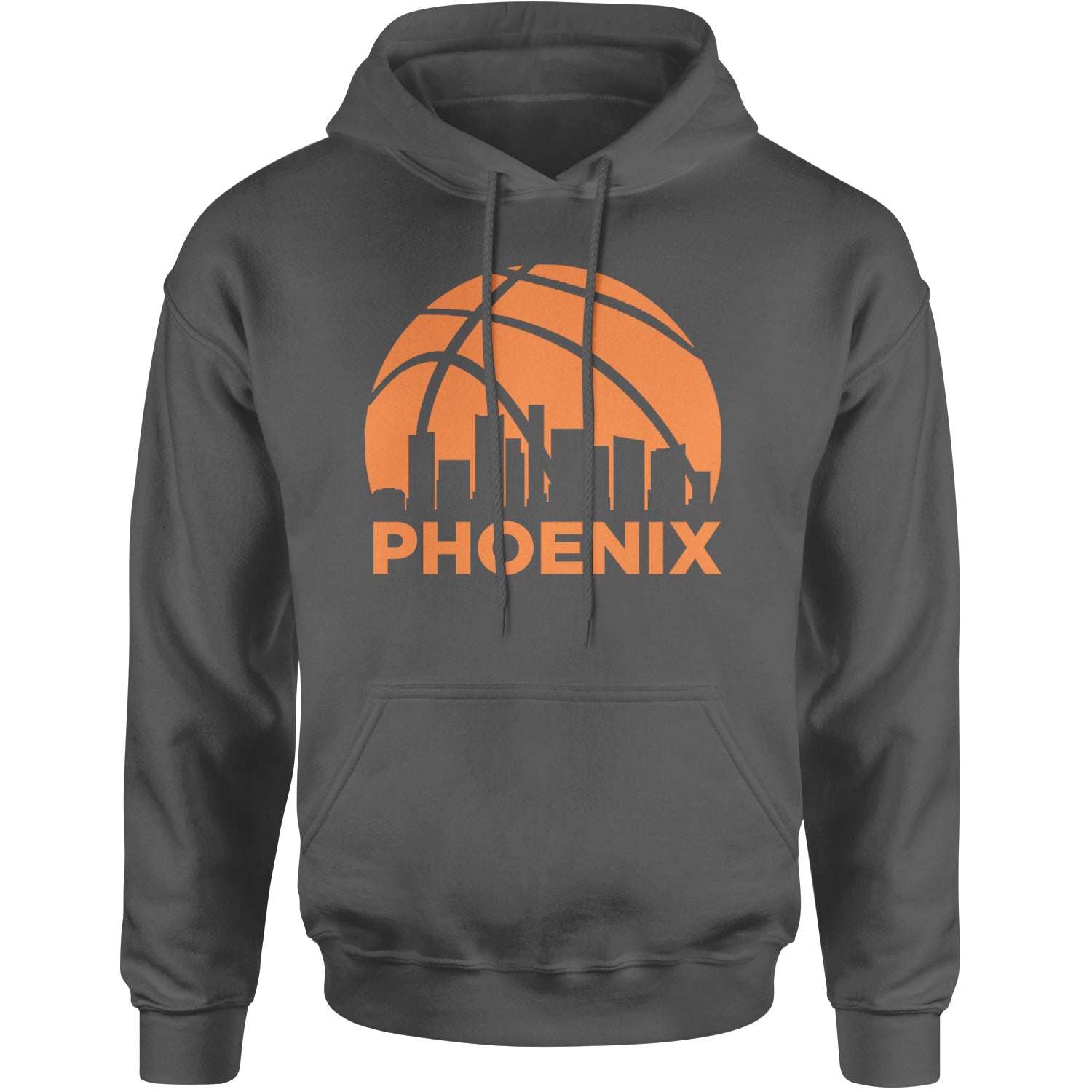 Phoenix Basketball Sunset City Skyline Adult Hoodie Sweatshirt Black