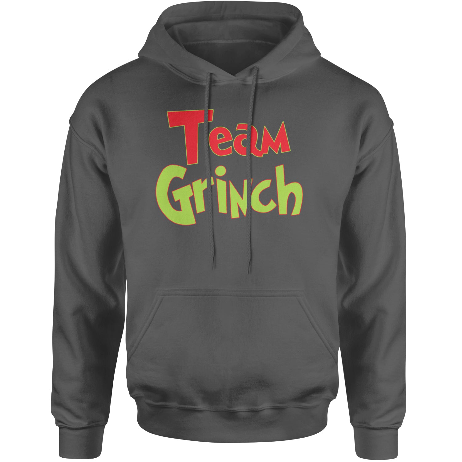 Team Gr-nch Jolly Grinchmas Merry Christmas Adult Hoodie Sweatshirt Charcoal Grey