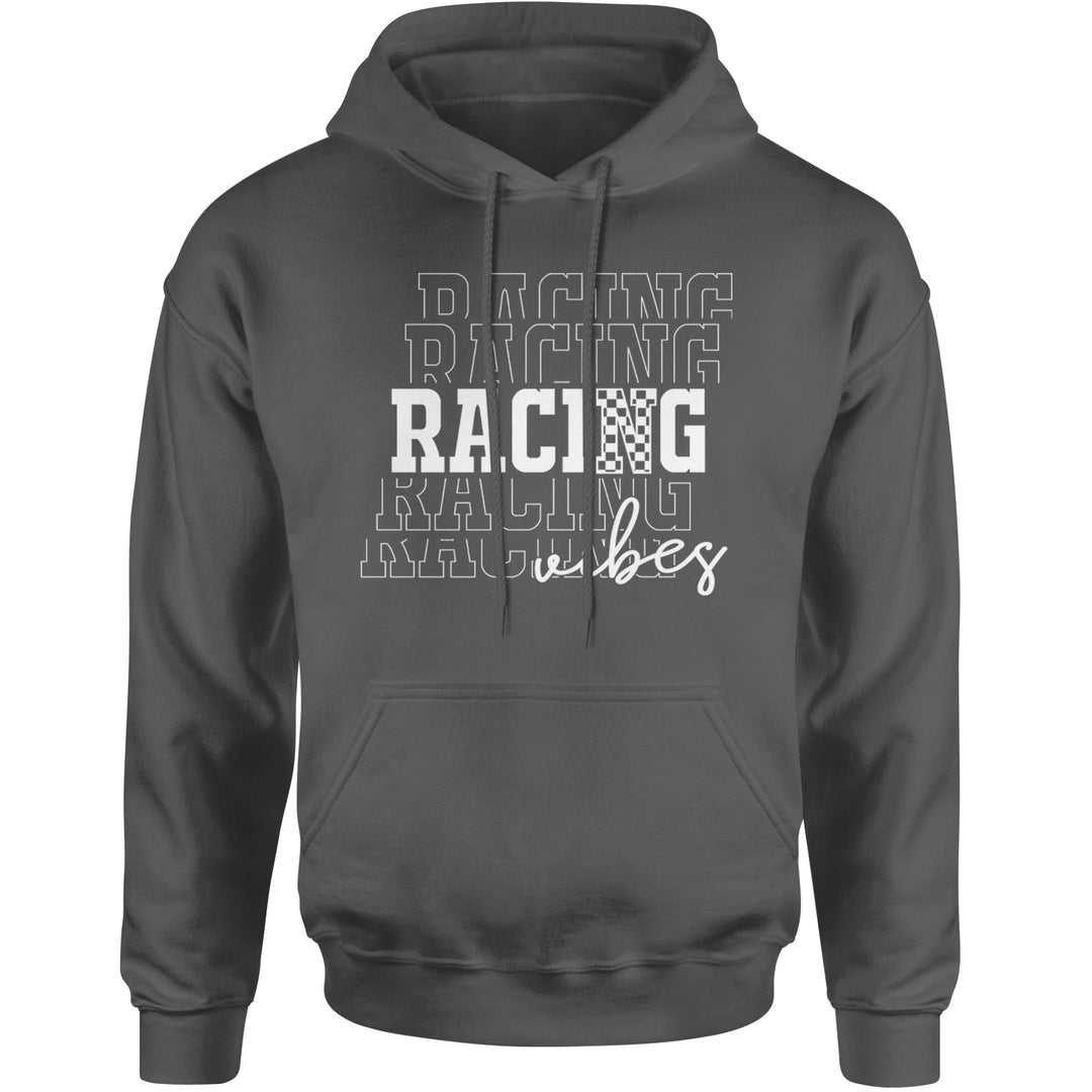 Racing Vibes Adult Hoodie Sweatshirt Charcoal Grey