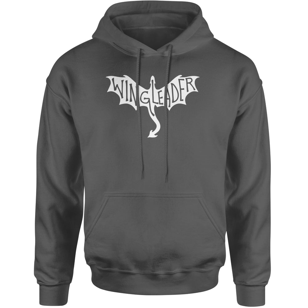 Wingleader Basgiath War College graphic on Unisex Heavyweight Fleece Pullover Hoodie in Charcoal Grey