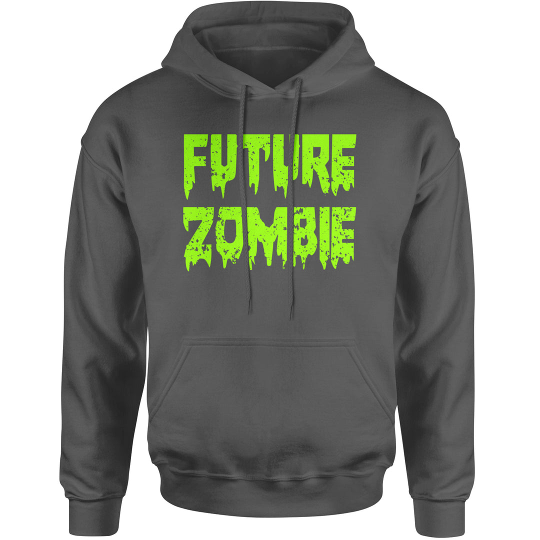 Future Zombie Horror Adult Hoodie Sweatshirt Charcoal Grey
