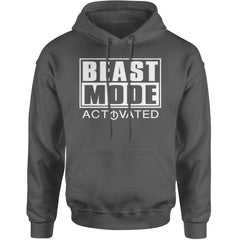 Activated Beast Mode Workout Gym Clothing Adult Hoodie Sweatshirt Charcoal Grey