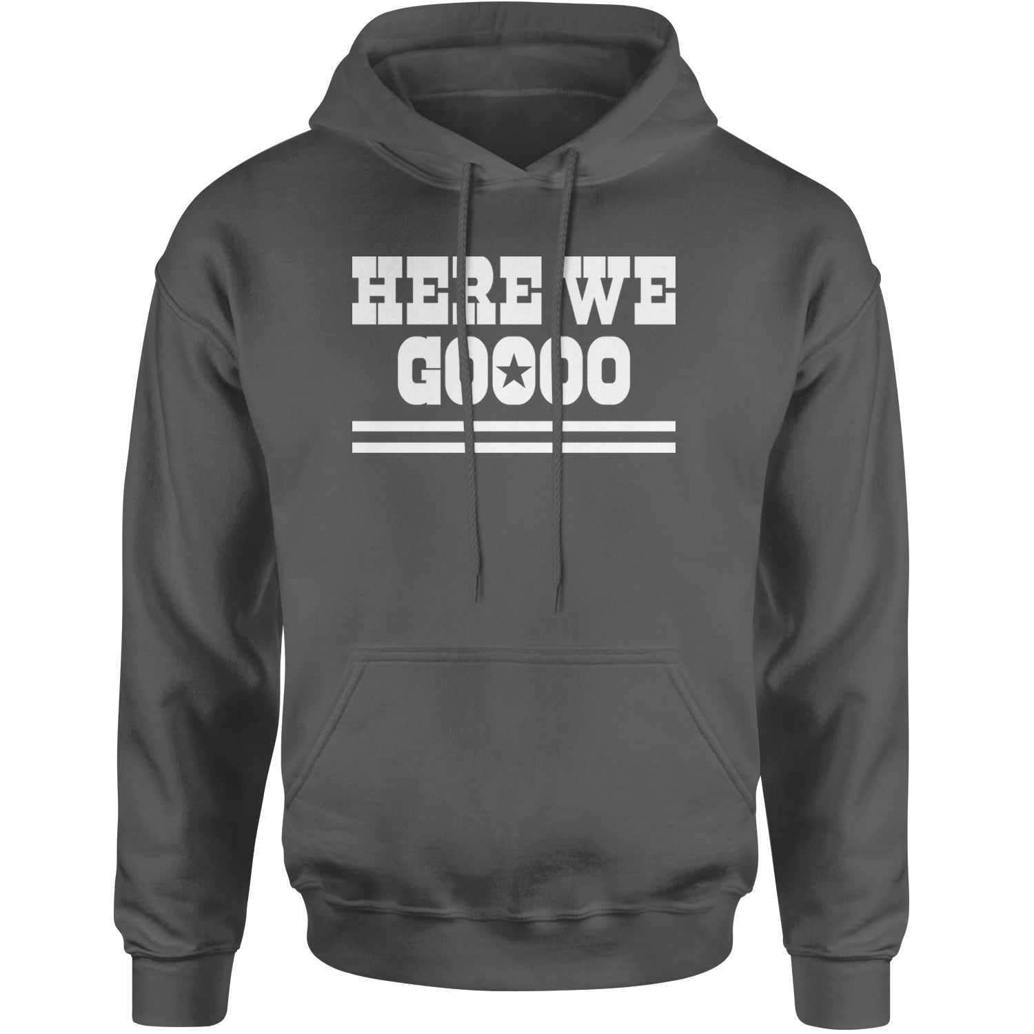 Here We Go Dem Boys Dallas Football Adult Hoodie Sweatshirt Charcoal Grey