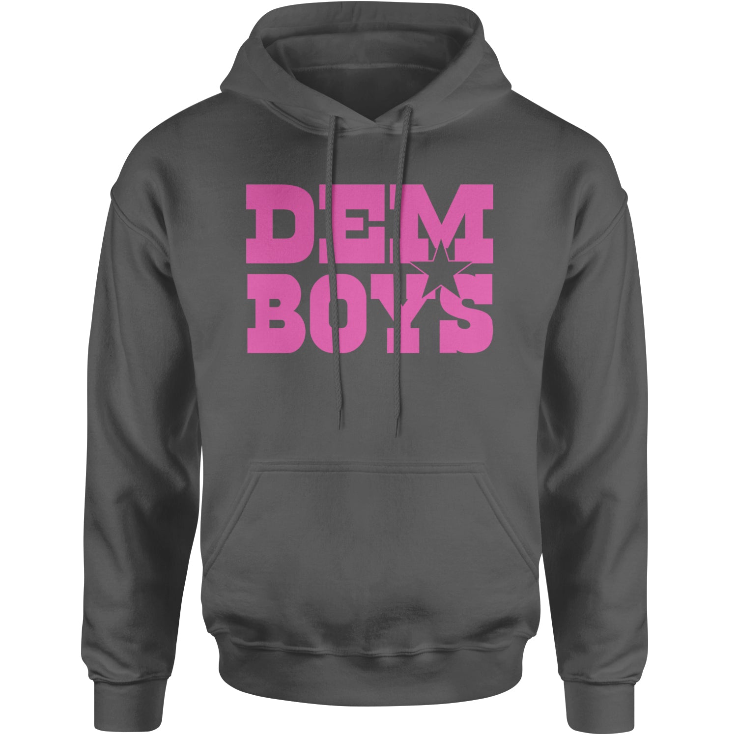 Dem Boys Hot Pink Dallas  Adult Hoodie Sweatshirt Charcoal Grey