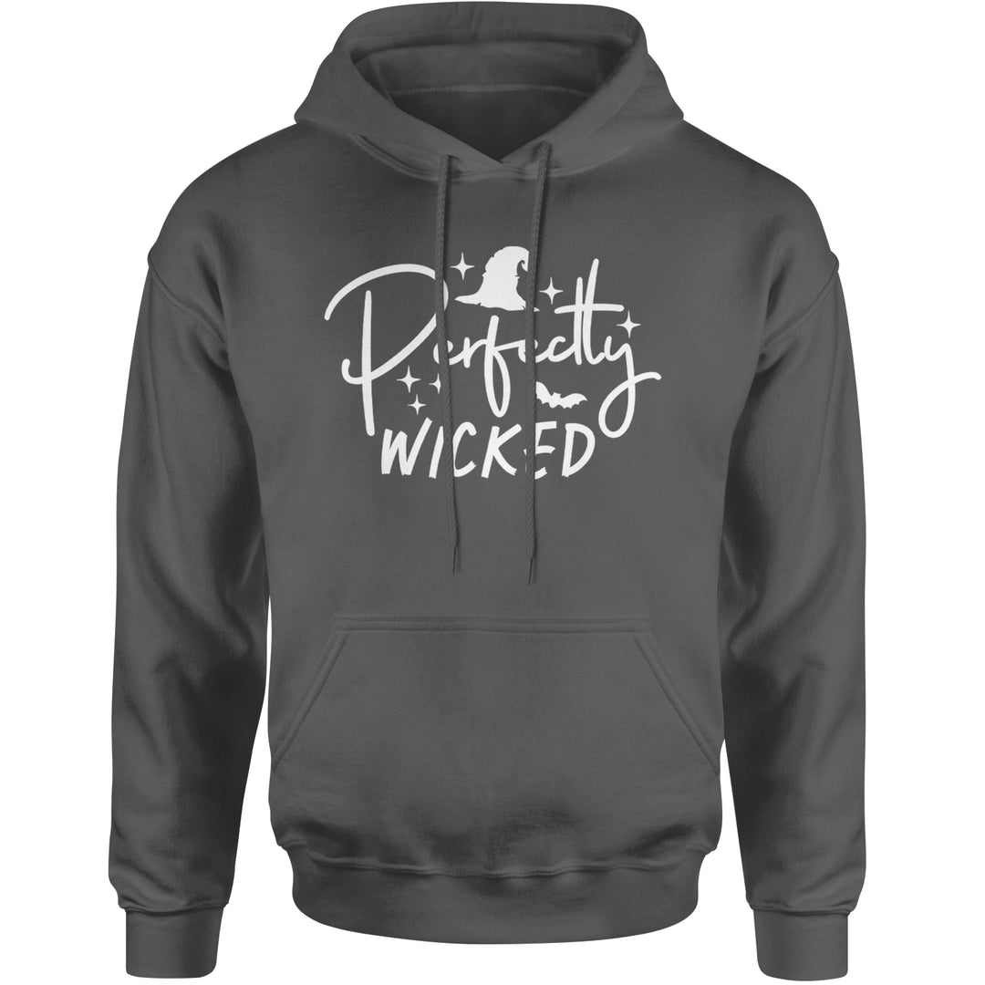 Perfectly Wicked Witchy Halloween Adult Hoodie Sweatshirt Charcoal Grey