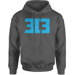 3L3 From The 313 Detroit Football Adult Hoodie Sweatshirt Charcoal Grey