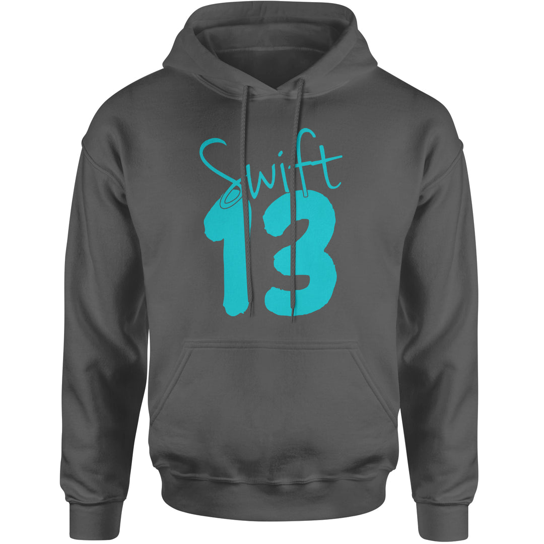 13 Swift 13 Lucky Number Era TTPD Adult Hoodie Sweatshirt Charcoal Grey