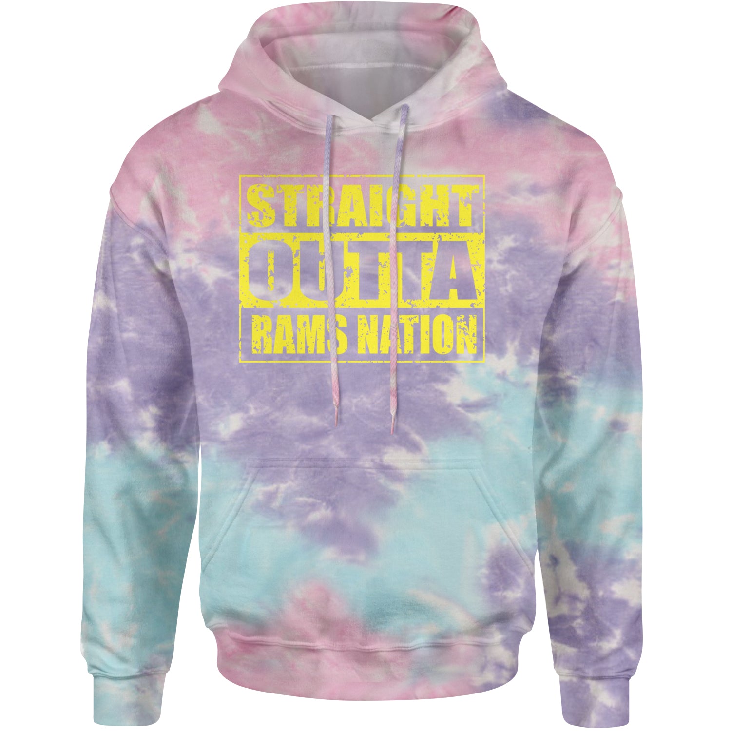 Straight Outta Rams Nation   Adult Hoodie Sweatshirt Cotton Candy