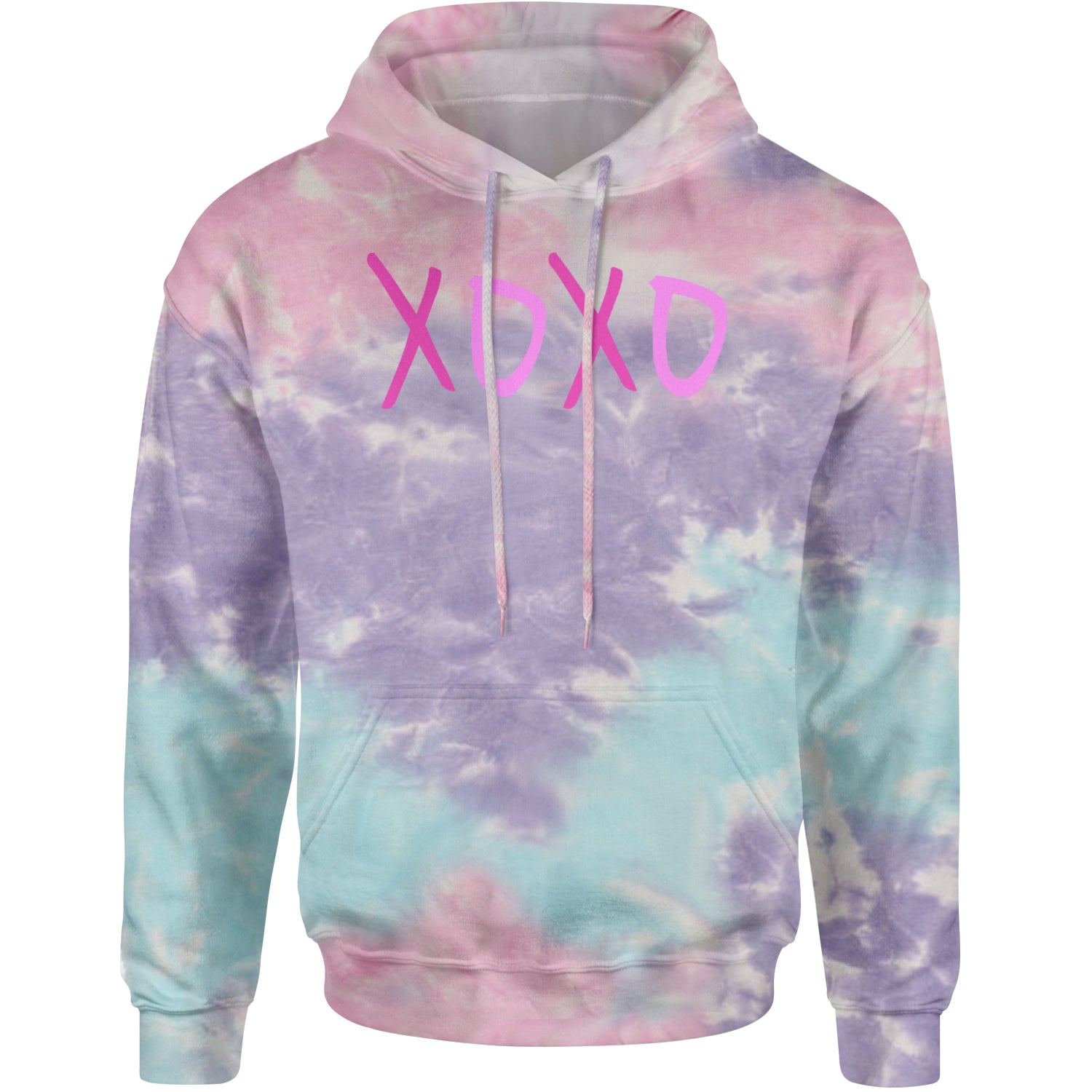 XOXO Pink Print Adult Hoodie Sweatshirt Cotton Candy