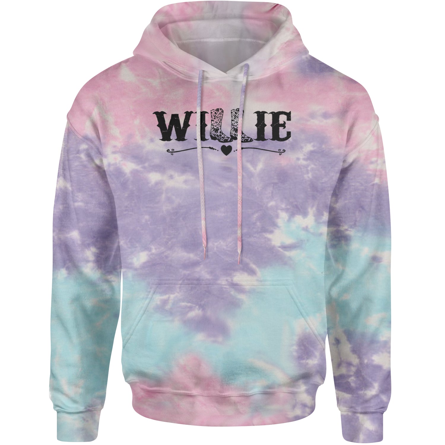 Willie Cowboy Boots Hippy Country Music Adult Hoodie Sweatshirt Cotton Candy