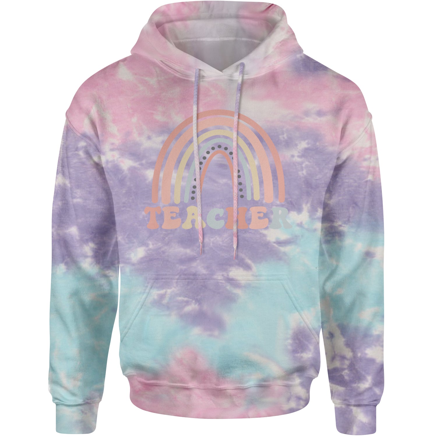 Teacher Pastel Rainbow Adult Hoodie Sweatshirt Cotton Candy