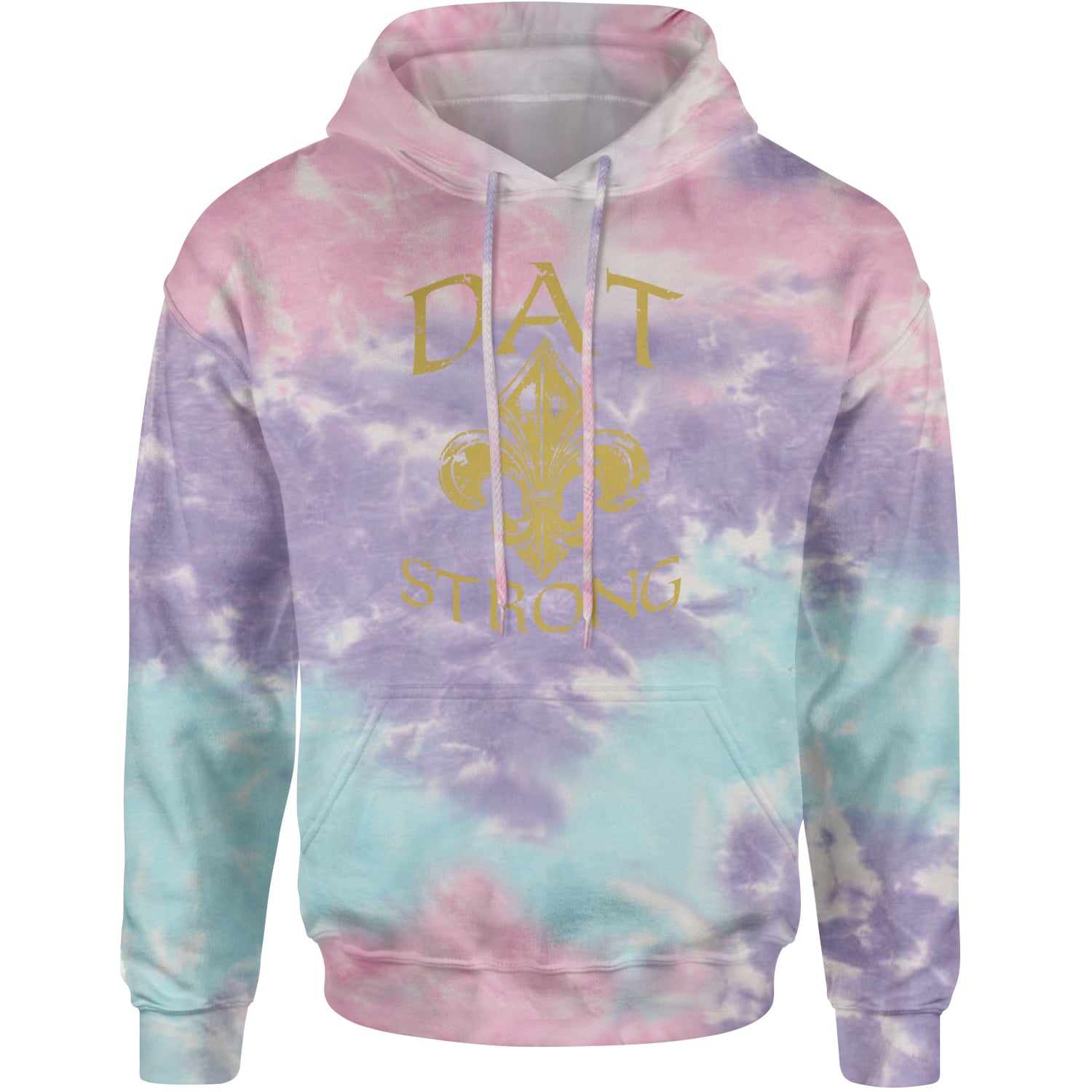 Dat Strong New Orleans   Adult Hoodie Sweatshirt Cotton Candy