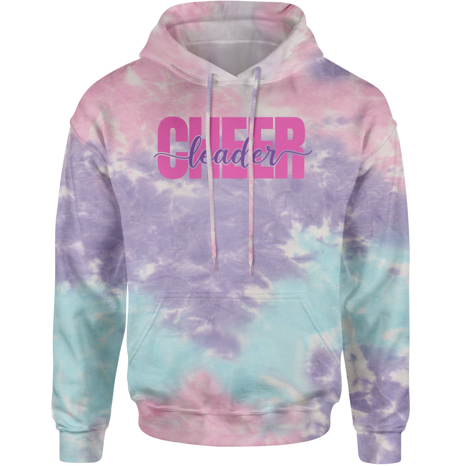 Cheerleader with Scripted Flair Adult Hoodie Sweatshirt Cotton Candy