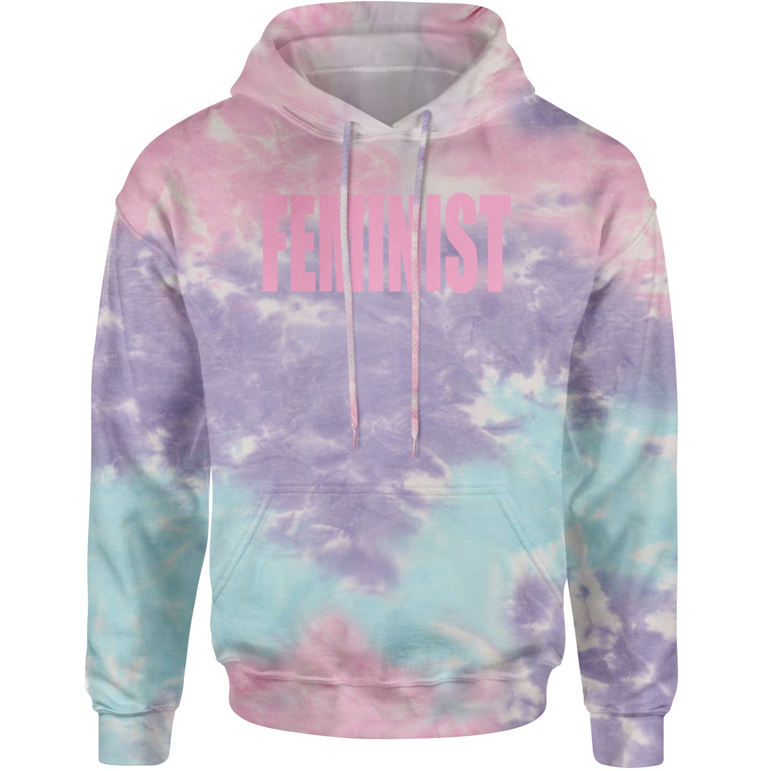 Feminist (Pink Print) Adult Hoodie Sweatshirt Cotton Candy