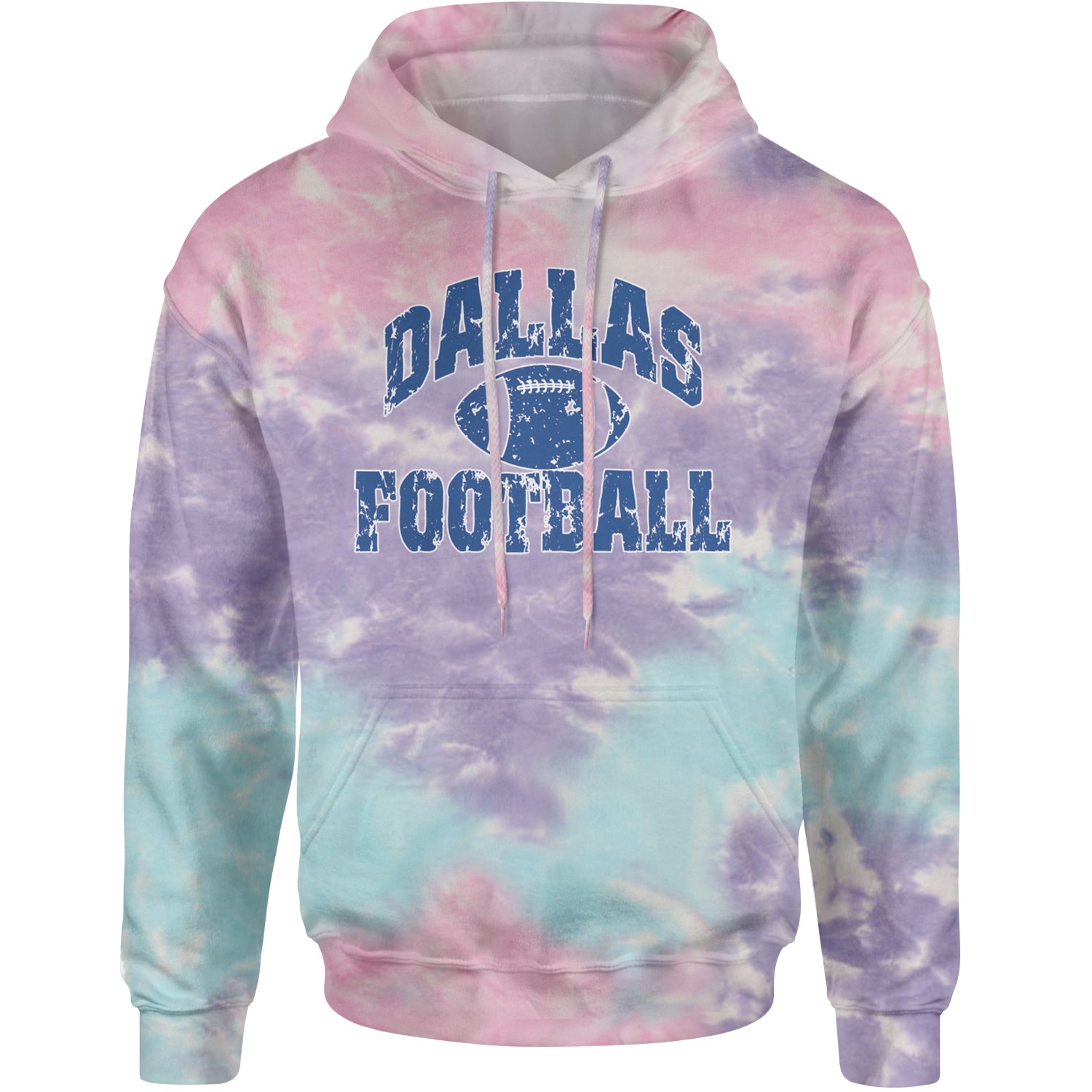 Dallas Distressed Football Adult Hoodie Sweatshirt Cotton Candy