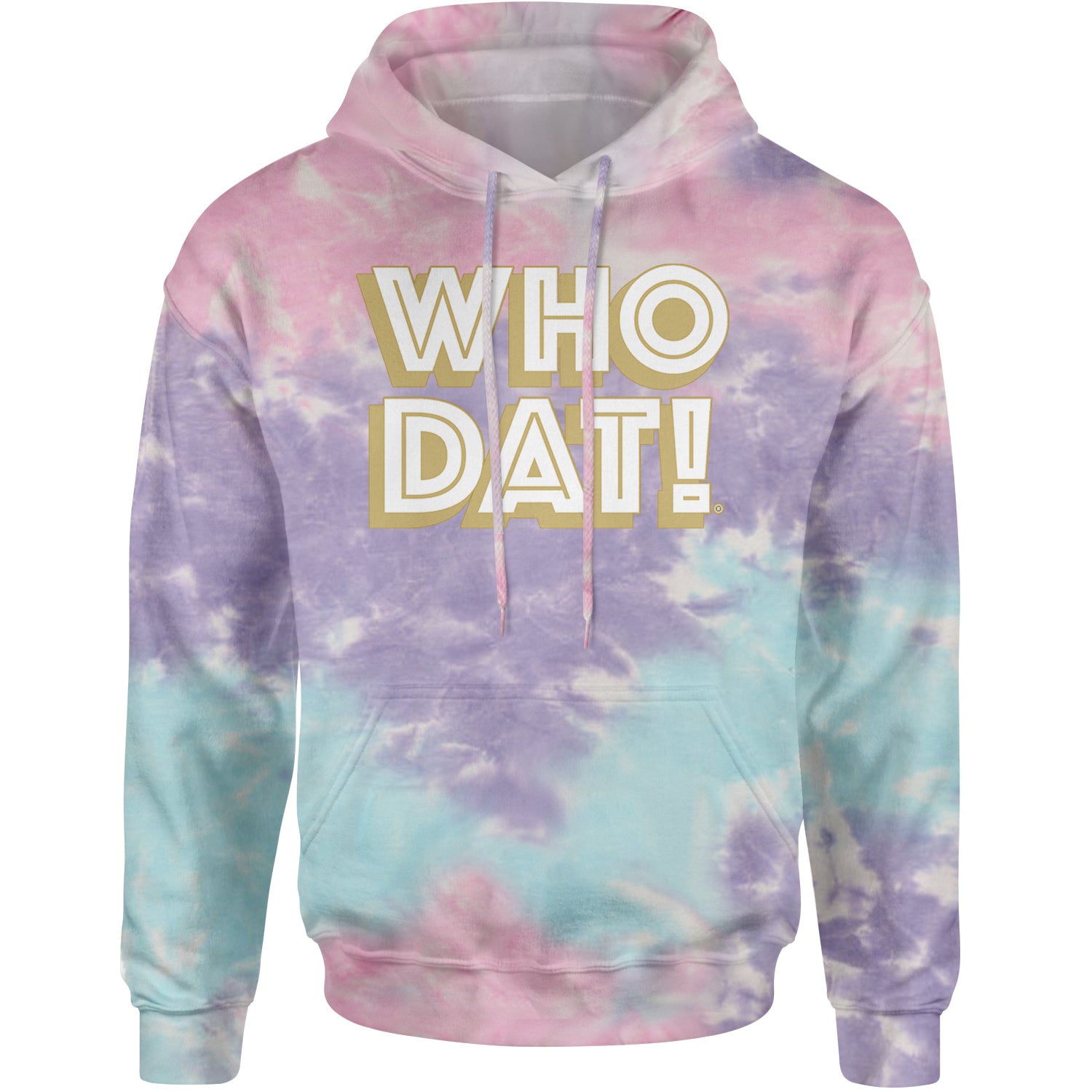 Who Dat Nation Big Bold New Orleans Adult Hoodie Sweatshirt Cotton Candy