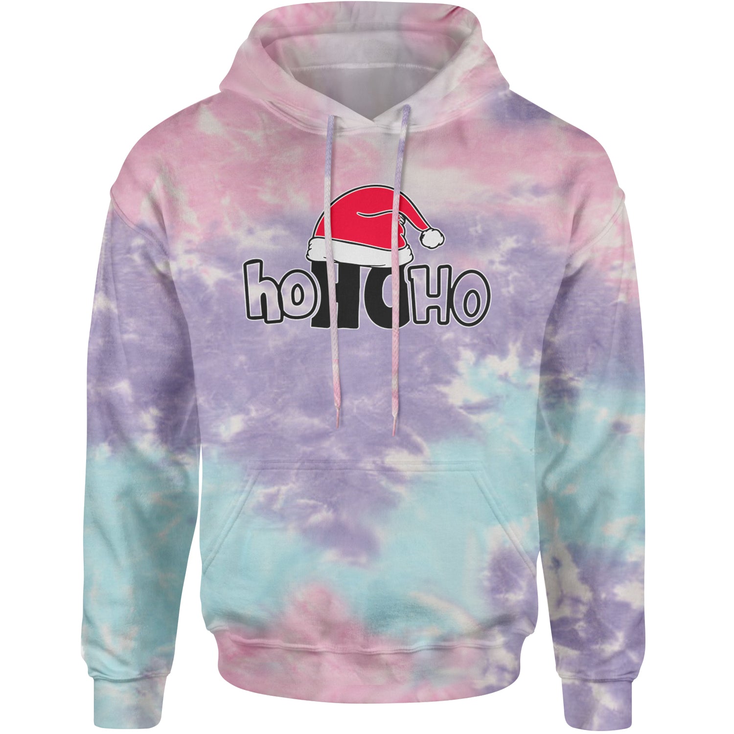 Ho Ho Ho Santa Christmas Hat Adult Hoodie Sweatshirt Cotton Candy