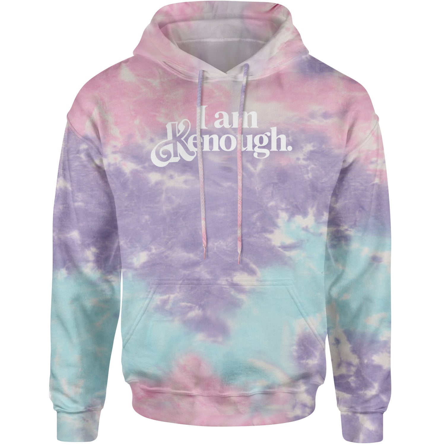 I Am Kenough White Print Adult Hoodie Sweatshirt Cotton Candy