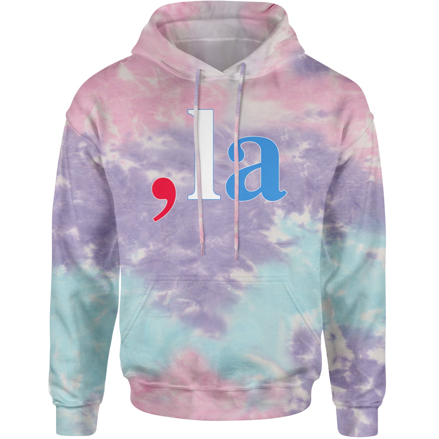 Comma-La - Support Kamala Harris For President 2024 Adult Hoodie Sweatshirt Cotton Candy