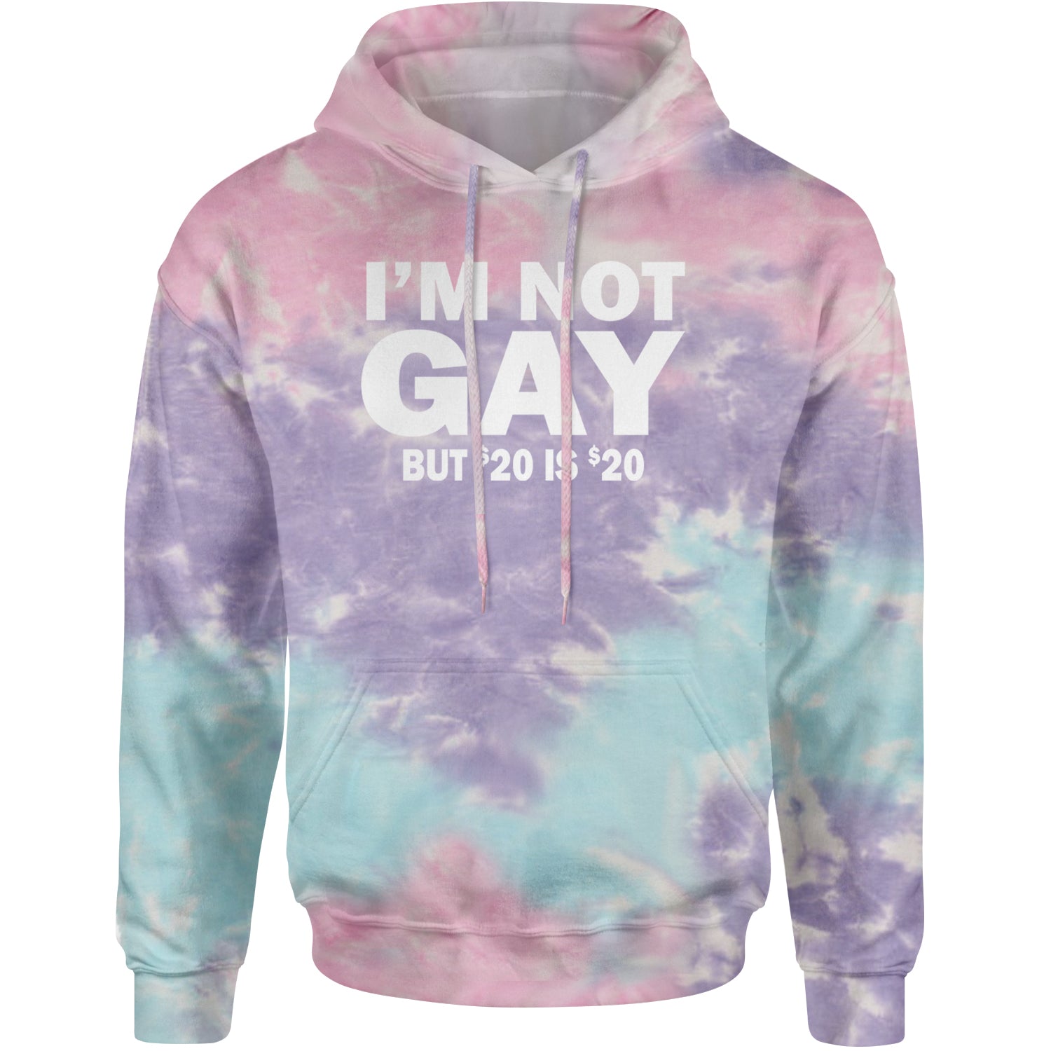 I'm Not Gay, But $20 Bucks is $20 Bucks Adult Hoodie Sweatshirt Cotton Candy