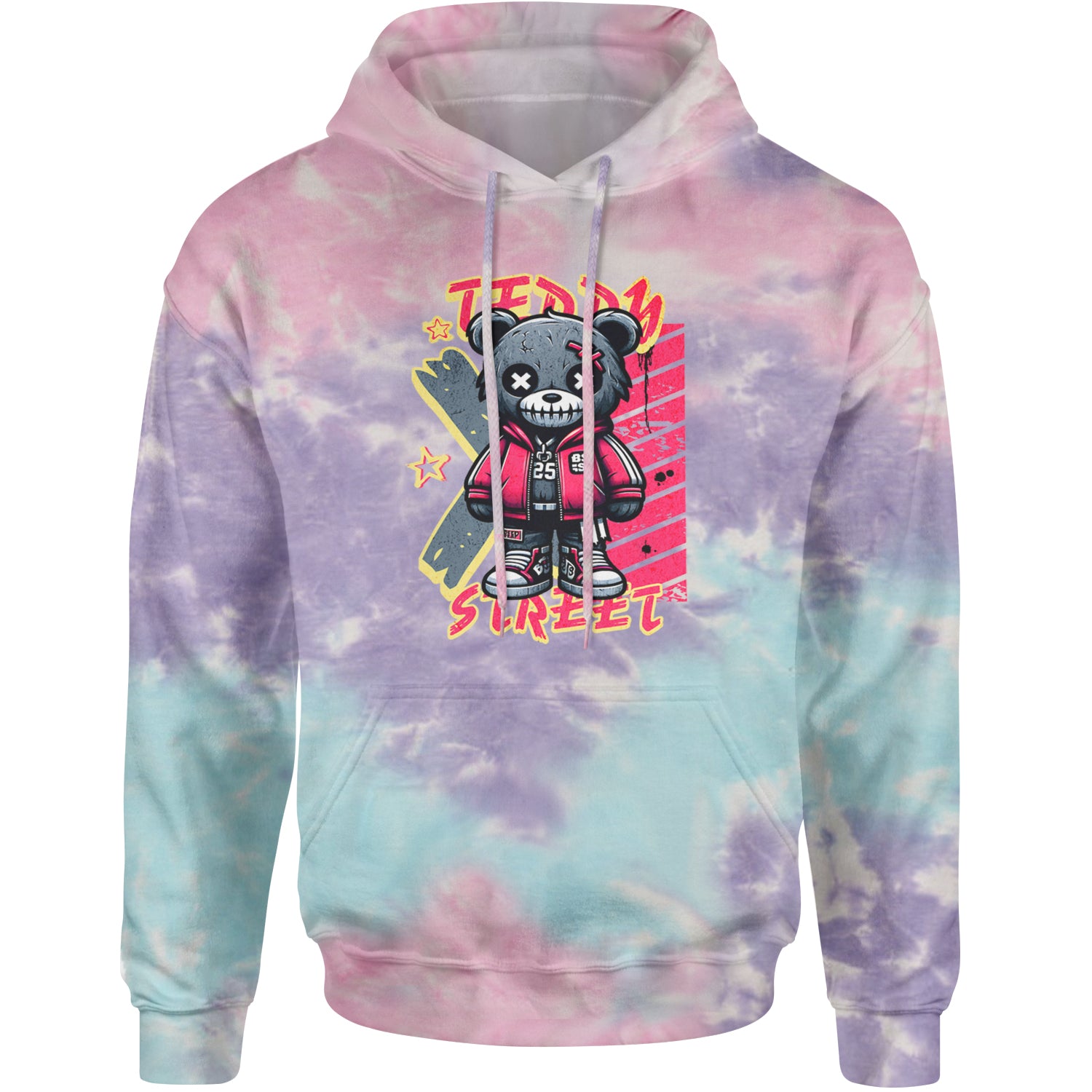 Teddy Attitude Urban Graffiti Bear Adult Hoodie Sweatshirt Cotton Candy